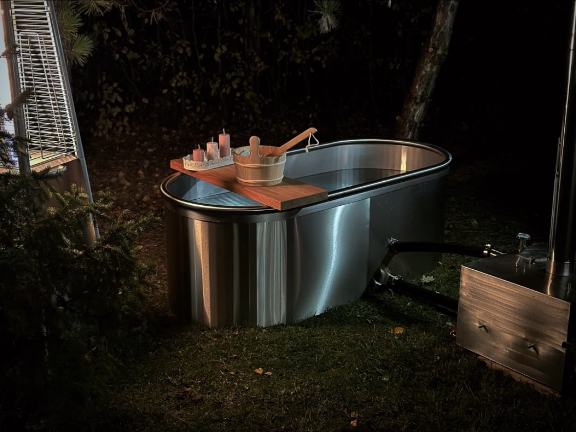 balia ogrodowa ze stali nierdzewnej do kąpieli całoroczna